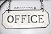 Silvercloud Trading Co. Rustic Hanging Double-Sided Office Embossed Black on White Enamel Metal Sign with Bracket - Business Wall Decor - Room Label - Wayfinding