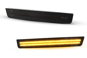 Gempro LED Front Side Marker Lights Bumper Signal Lamps Assembly for Dodge Challenger 2015-2023, Smoked Lens 2PCS