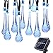 Icicle Solar Christmas String Lights,15.7ft 8 Light Modes 20 LED Water Drop Fairy String Lighting for Indoor/Outdoor, Patio, Lawn, Garden, Party, Wedding, and Holiday Decorations (Blue)