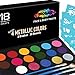 Face Paint Kit Non-Grease 18 Colors Including 4 Metallic 3 Brushes 30 Stencils Face Paints Body Paint Palette Kids Safe Face Painting Supplies Halloween Makeup Facepaint Makeup Costume Birthday Party