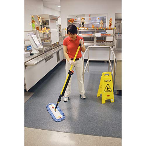 Rubbermaid Commercial Products HYGEN PULSE Single Sided Microfiber Spray Mop Kit for Hardwood/Tile/Laminated Floors, Yellow, Perfect for Kitchen/Lobby/Bathroom Cleaning (1835528), 3.8" x 4.9" x 56"