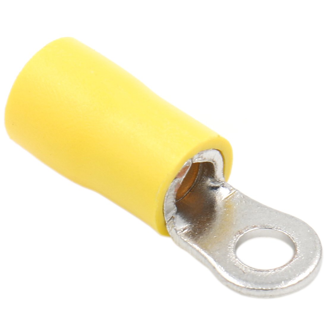 Heschen Ring Terminal Crimp Connectors Vinyl Insulated Wire Electrical Connector RV5.5-3.5 Stud Size #6 for 4-6mm² (12-10 AWG) Yellow 100Pack