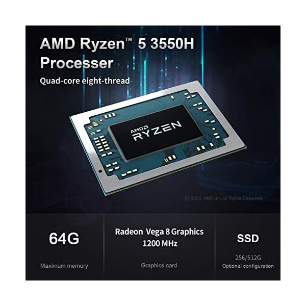 Beelink-GTR-Mini-PC-Windows-10-Pro-AMD-Ryzen-5-3550H-Processor-Up-to-37GHz-8GB-DDR4-RAM-256GB-SSD-Micro-Desktop-Computer-with-Dual-HDMIGigabit-EthernetWIFI-6Bluetooth-50 Beelink Ryzen Mini PC SER3 Windows 10 Pro with AMD Ryzen 7 3750H (16GB RAM, 512GB NVME SSD), 4K@60hz Triple Display Dual…