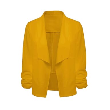 Blazer für Damen Jacke Open Front Short Cardigan Kurze Anzug Strickjacke Arbeits Büromantel Elegant Frauen Mantel Outwear Top