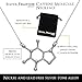 Caffeine Molecule Necklace in Silver Tone Alloy by Silver Phantom Jewelry