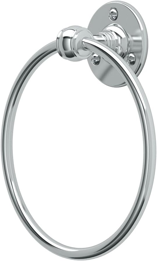 Gatco 4412 Cafe Zinc Towel Ring, 6.5-in L x 6.5-in W x 6.5-in H, Chrome - - 