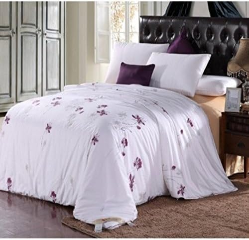 Soft Silker Silk Comforter 100% All Natural National Standard Long Mulberry Silk Duvet (All Season Queen, Red)