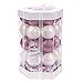 Juvale 35-Pack Christmas Tree Decorations - Glittery Xmas Ornaments in 3 Assorted Ball and Gift Box Designs - Perfect Festive DecorEmbellishments, Pink and White