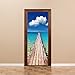 Fymural 3D Door Wallpaper Murals - Wall Stickers-Beach for Home Decoration Self-Adhesive Vinyl Removable Art Door Decals 30.3x78.7