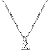 CHOORO Birthday Gifts for Her Birthday Necklace Number Necklace for Birthday 13th 16th 21st Gift (21st necklace)