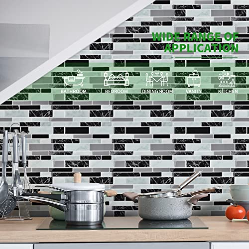 LONGKING 10Sheet Peel and Stick Tile Backsplash, Vinyl 3D Self