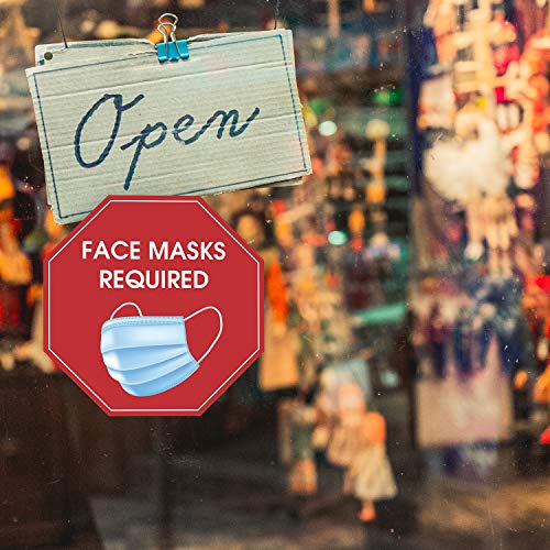 Acessorz Wear Mask Sign Decal Sticker Face Masks Required Attention Style Safety Sign Social