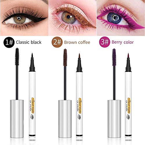 4D Silk Fiber Lash Mascara & Liquid Eyeliner Set, Long Lasting Waterproof, Lengthening Thickening Eyelashes, Smudge-proof, Natural Formula, Best Volumirous Eyelash Makeup