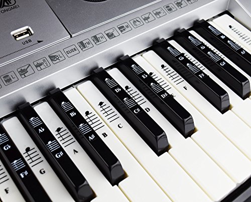 1 Piano+Keyboard+Stickers+Transparent+Removable