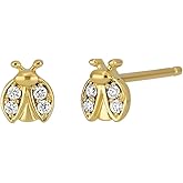 18K Yellow Gold Diamond Simple Obsession Stud Earrings