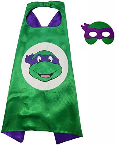 FASHION ALICE Superhero Superman CAPE & MASK SET,Halloween Costume Cloak for Child (Teenage Mutant Ninja Turtles,Purple)