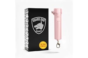 Guard Dog Security Packin' Heat, World’s Smallest Pepper Spray Self Defense for Women, Police Strength with Keychain Snap Clip, Compact Design, Long Range, UV Dye, Push-Button Safety Cap