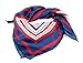 Polyester Striped Pattern Square Women Scarf Kerchief Blue Red White