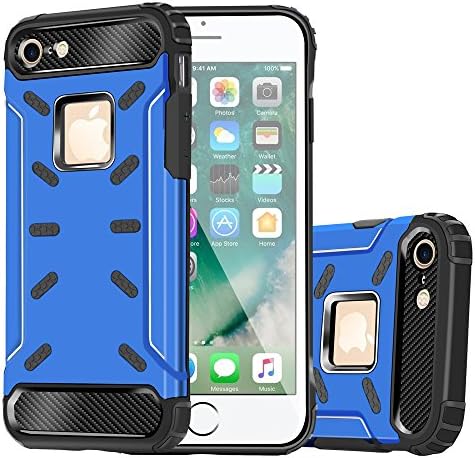 iPhone 7 Case, ANIYOH Hybrid Shockproof Rugged Armor Case Aluminium Metal Shell + Soft Silicone Anti-knock Phone Cover For iPhone 7 4.7 inch [High Impact Resistant] (Blue/Black)