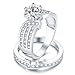 VAN RORSI&MO Engagement Wedding Ring Set for Women 1.2ct Round Cubic Zirconia 925 Sterling Silver 5-10