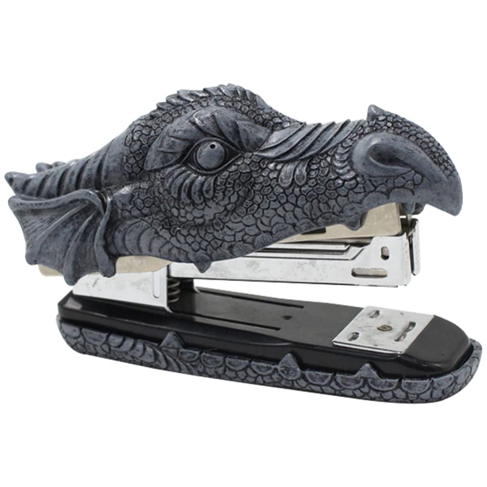 HOMSFOU Dragon Stapler Craft Dinosaur Stapler: Dragon Head Kids Novelty Funny Resin Faucet for Office Stationery Desktop Accessory Home Decor