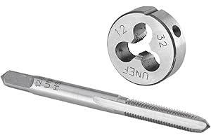 Burkit No 12-32 UNEF Tap and Die Set Right Hand, 12 x 32 UNEF Machine Thread Tap and Round Die