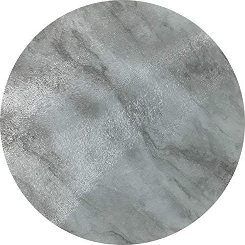31cm Round Glass Kitchen Chopping Board Worktop Saver, Hot Pans Protector Trivet 'Grey Slate Marble Effect'