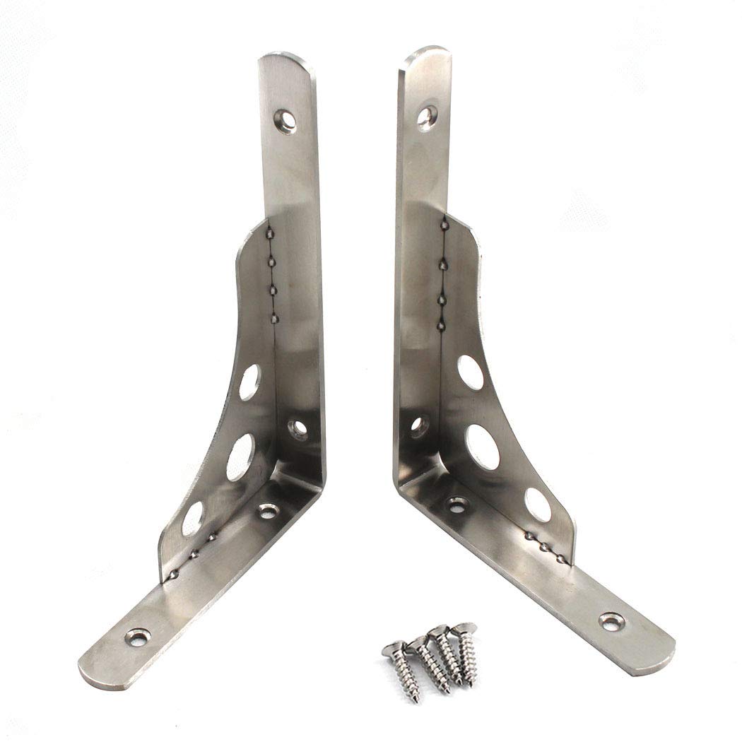 200x135mm Heavy Duty Shelf Brackets Stainless Steel Triangle Shelf Supporters Wall Mounted Corner Brackets with Screws (2 Pieces)