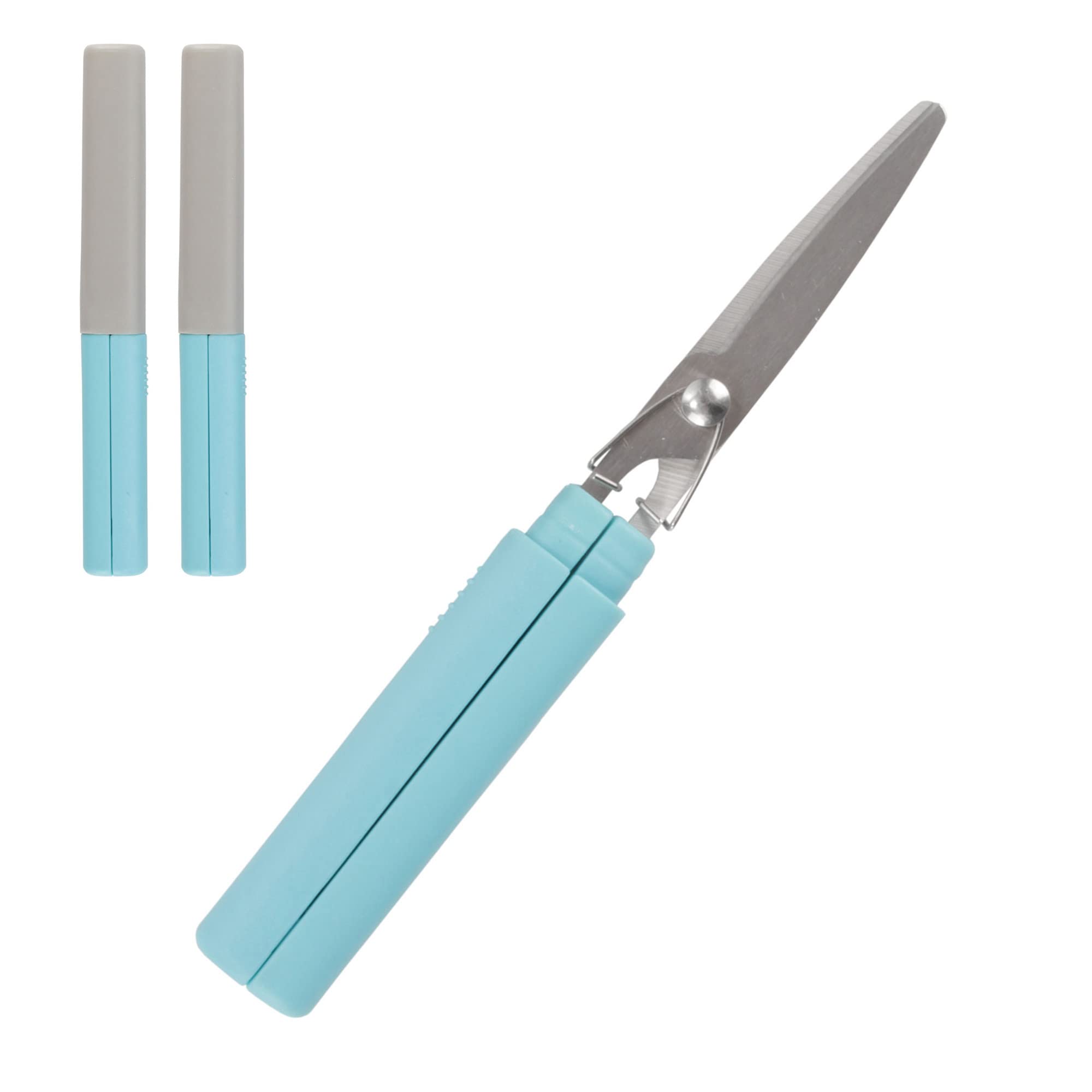 Mini Pen Portable Travel Scissors - Light Blue - 2 Pairs