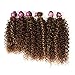 Style Icon Synthetic Kinky Curly Blonde Hair 16-20 inch 7Pieces/lot High Temperature Fiber Afro Kinky Curly Hair 6 Pieces With Closure Lace For Black Women (16