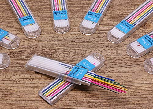 Tupalizy Erasable Colored Leads for Drawing Sketching Writing Taking Notes Adult Coloring Mechanical Pencil Refill for Teachers Students Artists Home School Office Art Project (0.7mm,6 Colors,120PCS)