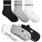 doublesoul Men & Women 6 Pack Crew & Ankle Socks; Organic Cotton; As Seen on Shark Tank