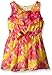 Nannette Girls' Printed Chiffon with Contrast Belt Dress