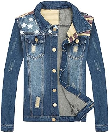 Jinmen Men's Rugged Wear Unlined Denim Coat Jeans Jacket 5 Style (Large / US Small, 8203)