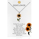 Sudaporn Sunflower Necklace for Women Inspirational Encourgaement Positive Gifts Sun Flower Pendant Necklace for Her Friends Family Christmas Birthday Gift Idea Motivational Sunflower Gifts