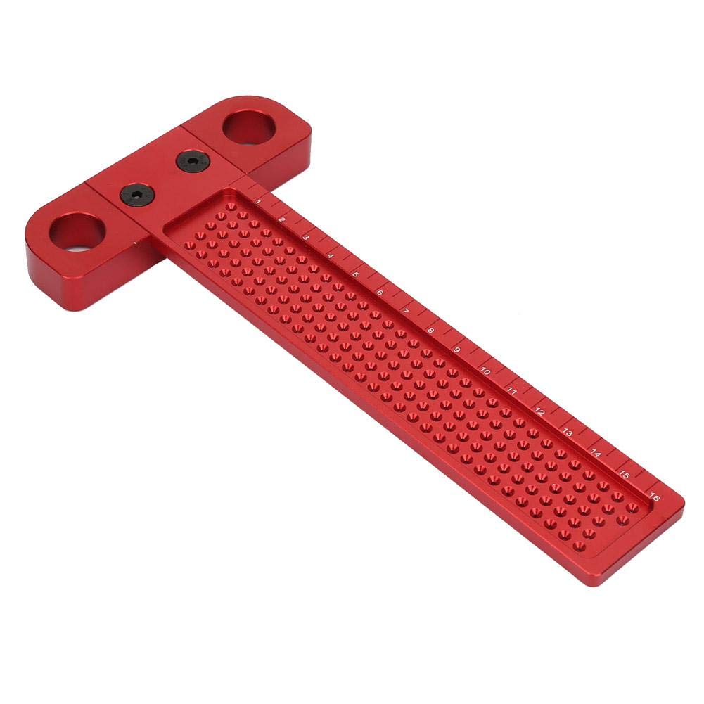 T Type Square Ruler with Aluminum Alloy Precision Scriber Measuring Carpentry Marking Line Tool for Woodworking(T-160)