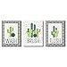 Big Dot of Happiness Prickly Cactus - Kids Bathroom Rules Wall Art - 7.5 x 10 inches - Set of 3 Signs - Wash, Brush, Flush