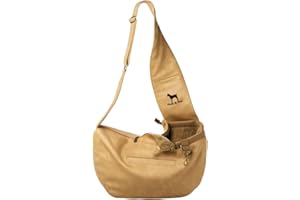 Noah & Paw Dog Sling Carrier for Small Dogs 5-18lb, Cat Carrier, Pet Sling with Adjustable Padded Strap, Vegan Leather Lined with Fur, 3X Safety Feature, Machine Washable