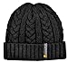 Yamimi Men's Oversize Cuff Cable Knit Beanie Black