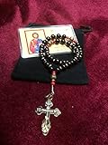 33 Bead Orthodox Chotki, Komboskini, Prayer Rope of Black Onyx & Bali Copper Red Coral Accents - Hand Crafted!