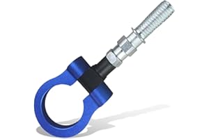 GAOLAOSY Car Front Bumper Tow Hook, Trailer Grappling Hook with Screw-in Design, Waterproof Bumper Pull Ring Decoration, Foldable Vehicle Exterior Accessory for Truck SUV-Only for Decoration (Blue)