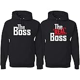 The Boss The Real Boss Funny Girlfriend Boyfriend Gift His and Hers Matching Couples Hoodie Sweater Set
