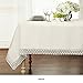 GoodGram Ultra Luxurious Textured Macrame Trim Fabric Tablecloth Assorted Sizes & Colors - White, 60