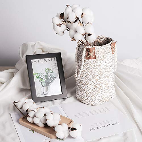 HAKACC Baumwolle Deko, 10 Stück Natürlich Getrocknete Baumwolle Trockenblumen Deko DIY Dekoration Home Party