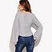 Lesimsam Women's Plus Size Gril Striped Off Shoulder Bowknot Blouses Ruffle Puff Sleeve Blouse Tops (Black+White, 2XL, xx_l)