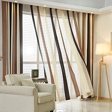 Amazon カーテン グラデーション ブルー 西海岸 ストライプ アンティーク レース付き2枚セット かわいい おしゃれ 子供部屋 幅150cm丈230cm カーテン オンライン通販