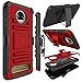 Motorola Moto Z2 Force Case, Zenic Full-Body Heavy Duty Shockproof Protective Hybrid Case Cover with Swivel Belt Clip and Kickstand for Moto Z2 Force (Red)
