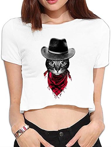 T Shirts 90s Cowboy Cat Midriff-baring For Woman