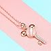 Necklace,Rose Gold Plated Mouse Cat Eye Stone Key Pendant for Women,Alberoo Cute Animal Jewelry for Women,Girls,20'' Inch Extender