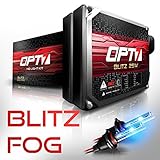 OPT7 Blitz 25w H11 H8 H9 H16 Fog Light HID Kit - 3X Brighter - 4X Longer Life - All Bulb Colors and Sizes - 2 Yr Warranty [10000K Deep Blue Xenon]